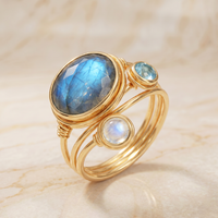 Mariela | anillo aurora azul