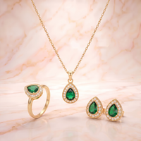 Lorena | set collar aros y anillo tres gotas
